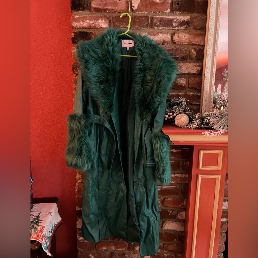 Fashion Nova Teal Faux Fur Coat